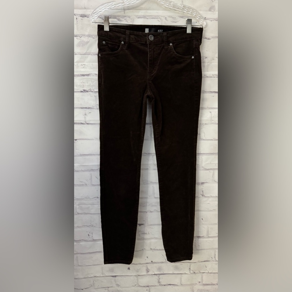 Kut From The Kloth Diana Fab Ab Skinny Corduroy Size 4 Brown Stretchโ Preppy